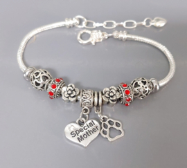 Mama Bedelarmband in Pandora Style. Special Mother bracelet. In 8 kleuren