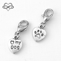 Honden pootje LOVE MY DOG - Clip-On Charm bedel hanger