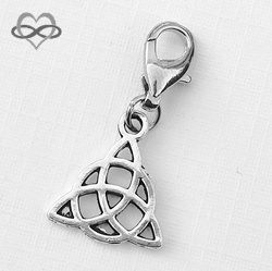 Keltische Oneindige Knoop symbool 17mm - Triquetra - Clip-On Charm bedel hanger