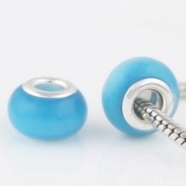 TURKOOISE Murano Glasbedel CAT EYE Pandora Style bedel