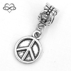 PEACE bedel hanger voor bedelarmband van Pandora Trollbeads enz.