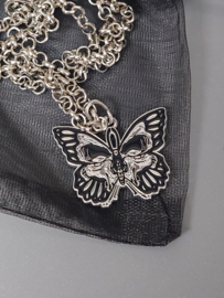 Doodskop Vlinder Choker ketting Into the Dark Vlinder ketting.