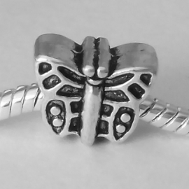 Vlinder bedel kraal voor bedelarmband van Pandora Trollbeads enz. 2-zijdig