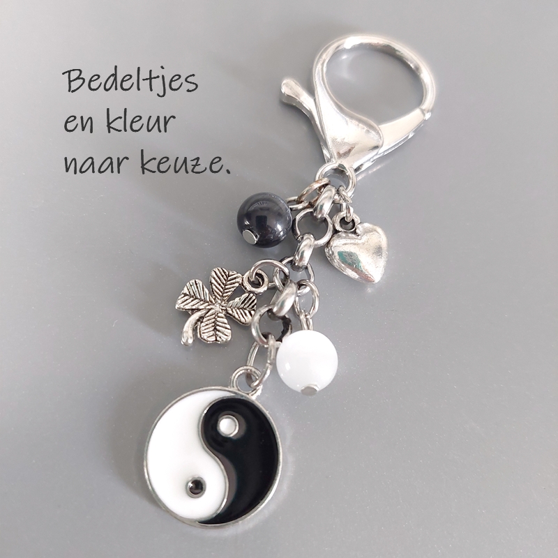 Yin Yang sleutelhanger - Yin Yang tashanger - Symbool voor balans - Feng Shui filosofie