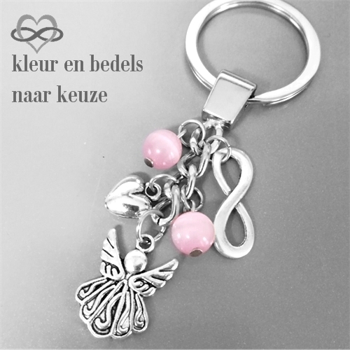 Beschermengeltje Geluksengeltje aan sleutelhanger of clip hanger