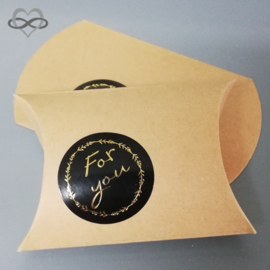 Cadeau doosje FOR YOU - zwart goud - 7x9 cm - verpakking voor ketting, armband, tashanger, sleutelhanger, oorbellen, traktatie, snoepjes enz.