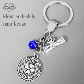 GRADUATE - GOOD LUCK - Geslaagd rijbewijs diploma cadeau kado - Sleutelhanger