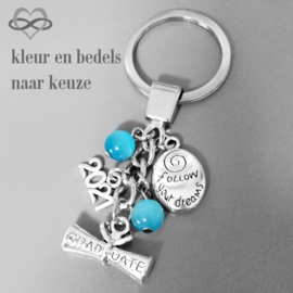 GRADUATE - Follow Your Dreams - Geslaagd examen rijbewijs diploma cadeau kado - Sleutelhanger