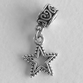 Ster bedel hanger voor bedelarmband van Pandora Trollbeads enz.