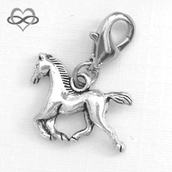 Paard Mustang Running Horse - 16mm Clip-On Charm bedel hanger Dangle