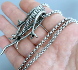 Slangen ketting - 3mm Stainless Steel ketting 40-45-50cm.  Reptiel aan ketting