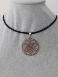 Stainless Steel Flower of Life ketting als choker of lange ketting