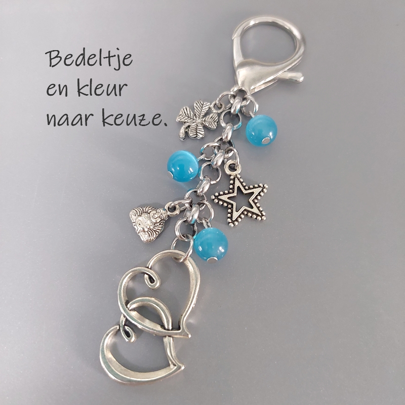 DUBBEL HART - Liefde Geluk Clip-On Tashanger cadeau