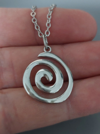 Spiraal Vortex ketting van zilver Stainless Steel