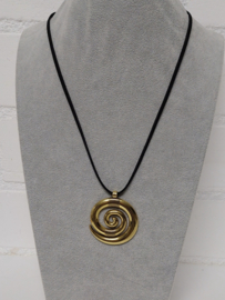 Grote Spiraal Vortex ketting Goud - als choker of lange ketting
