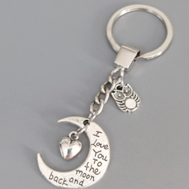 I LOVE YOU TO THE MOON AND BACK - naar de maan en terug - Sleutelhanger
