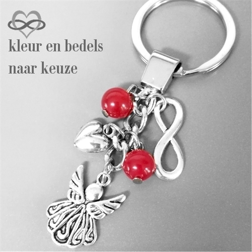 Beschermengeltje Geluksengeltje aan sleutelhanger of clip hanger