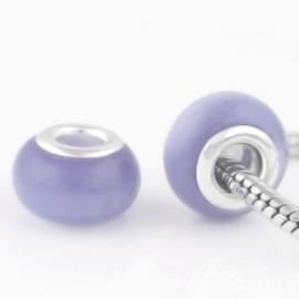 Amethist Lila Murano Glasbedel CAT EYE Pandora Style bedel
