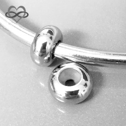 Spacer bedel 'Century RVS' voor 2,6-3,0mm - stopper voor bedelarmband Pandora Trollbeads enz.