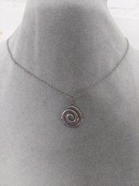 Spiraal Vortex ketting van zilver Stainless Steel