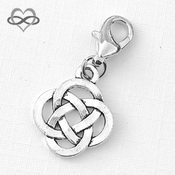 Geluk symbool Oneindige Knoop symbool - Lucky Knot - Vriendschap - Clip-On Charm bedel hanger