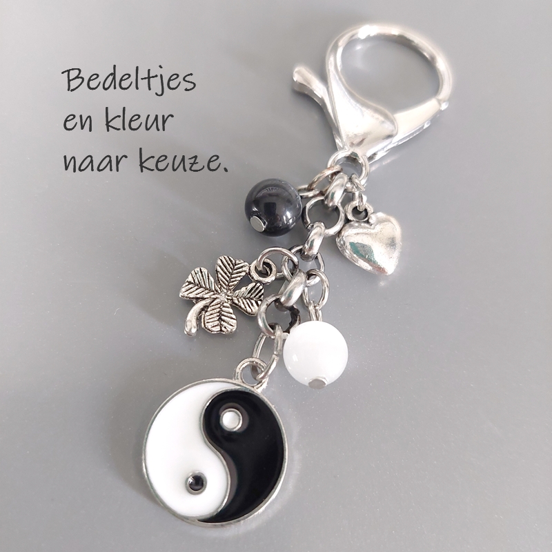 Yin Yang sleutelhanger - Yin Yang tashanger - Symbool voor balans - Feng Shui filosofie
