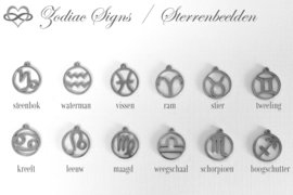 Zodiac Sign Sterrenbeeld Symbool Clip-On Charm voor aan schakelarmband