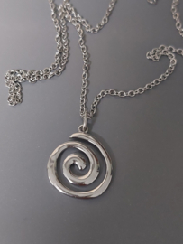 Spiraal Vortex ketting van zilver Stainless Steel
