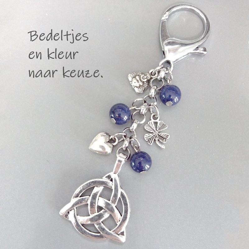 TRIQUETRA clip-hanger - Keltisch symbool tashanger - voor oneindige vriendschap