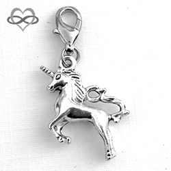 Eenhoorn Unicorn Paard 27mm - symbool voor zuiverheid persoonlijke kracht en de fantasie wereld - Clip-On Charm bedel hanger