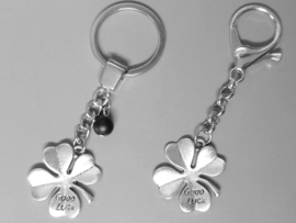Veel succes sleutelhanger - GOOD LUCK klavertjevier - Veel geluk klavertje vier cadeau