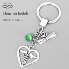 GRADUATE CADUCEUS symbool - Dubbele esculaap - Geslaagd diploma cadeau - voor genezing communicatie en kennis