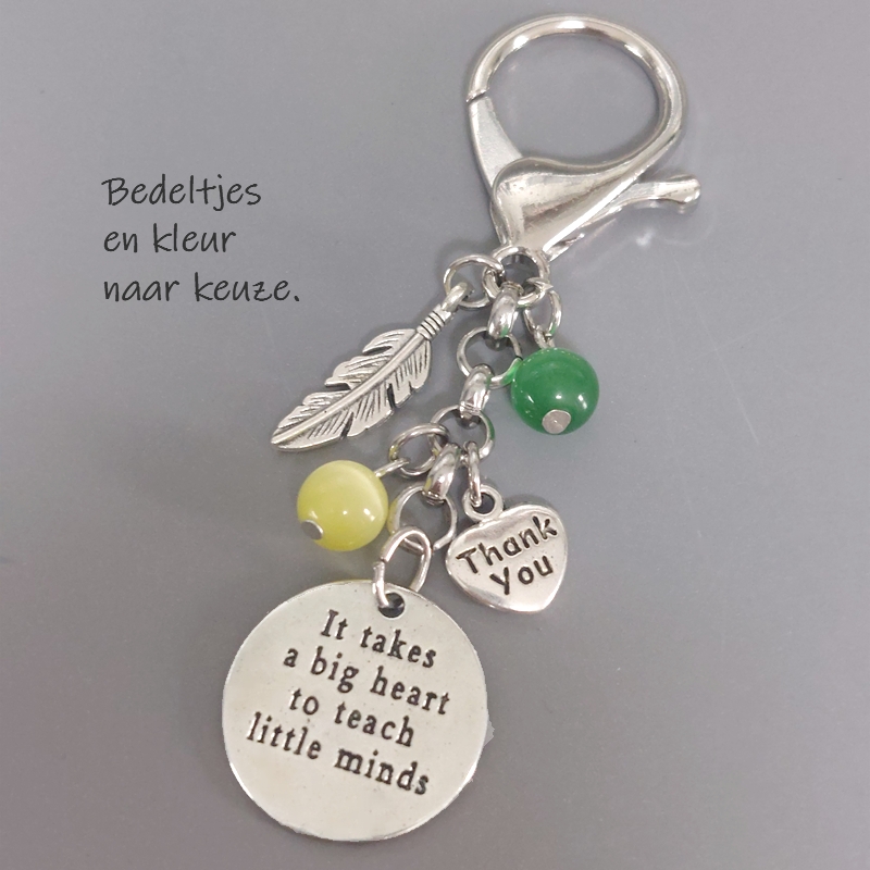 Bedankt Juf Meester - IT TAKES A BIG HEART TO TEACH LITTLE MINDS - cadeau school leerkracht kinderdagverblijf