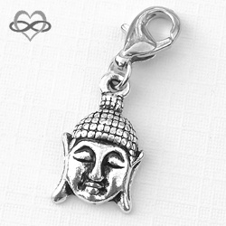 Boeddha hoofd 18mm - symbool voor geluk en welzijn - Clip-On Charm bedel hanger