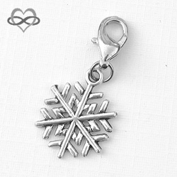 Sneeuwvlok - Sneeuwkristal - Frozen - Clip-On Charm bedel hanger Dangle