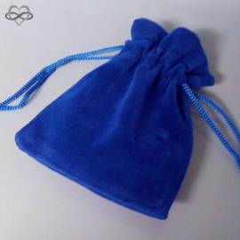 Cadeau Zakje  BLAUW Fluweel - 7x9cm - voor ketting, armband, oorbellen, tashanger, sleutelhanger, losse bedeltjes, enz.