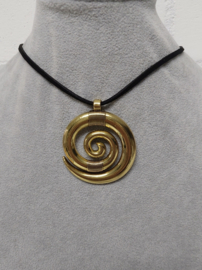 Grote Spiraal Vortex ketting Goud - als choker of lange ketting