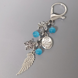 Angel Wing Follow your Dreams - Volg je Dromen - Succes Geslaagd Clip-On tashanger sleutelhanger