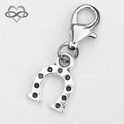 Geluk symbool Hoefijzer 13mm - Clip-On Charm bedel hanger