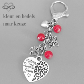 MOTHER and DAUGHTER FOREVER - Moeder en Dochter voor altijd - Hart Clip-On hanger - Moederdag Geboorte cadeau