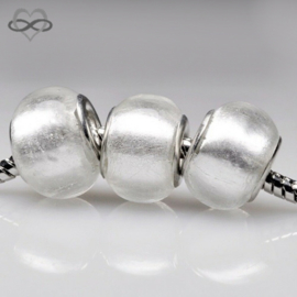 WIT FOLIE Murano Glasbedel Pandora Style bedel