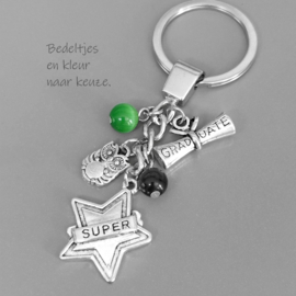 GRADUATE - SUPER - Geslaagd examen rijbewijs cadeau kado - Sleutelhanger