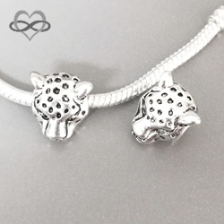 Luipaard bedel kraal voor bedelarmband van Pandora Trollbeads enz.