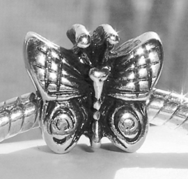 Vlinder bedel kraal voor bedelarmband van Pandora Trollbeads enz - 2-zijdig
