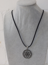 Stainless Steel Flower of Life ketting als choker of lange ketting