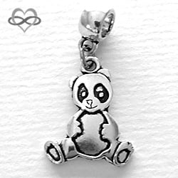 Pandabeer hangende bedel voor bedelarmband van Pandora Trollbeads enz.