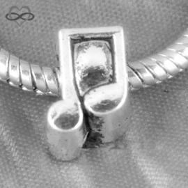 Muzieknoot bedel kraal voor bedelarmband van Pandora Trollbeads enz.