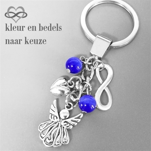 Beschermengeltje Geluksengeltje aan sleutelhanger of clip hanger