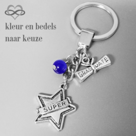 GRADUATE - SUPER - Geslaagd examen rijbewijs cadeau kado - Sleutelhanger