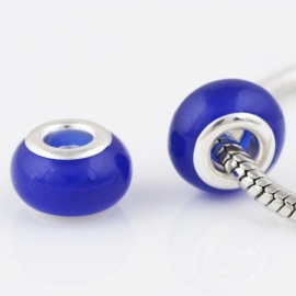 SAFFIER BLAUW Murano Glasbedel CAT EYE Pandora Style bedel